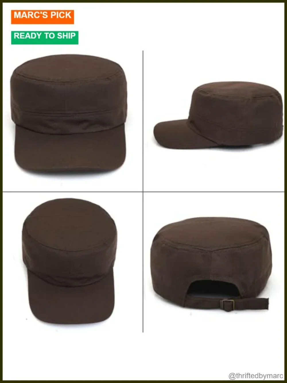 Unisex Military Style Baseball Cap with Buckle Closure
